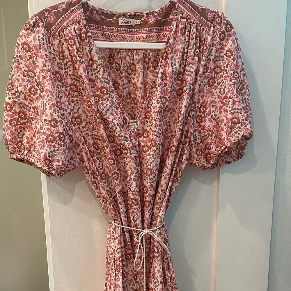Faherty Pink Floral Maxi Dress